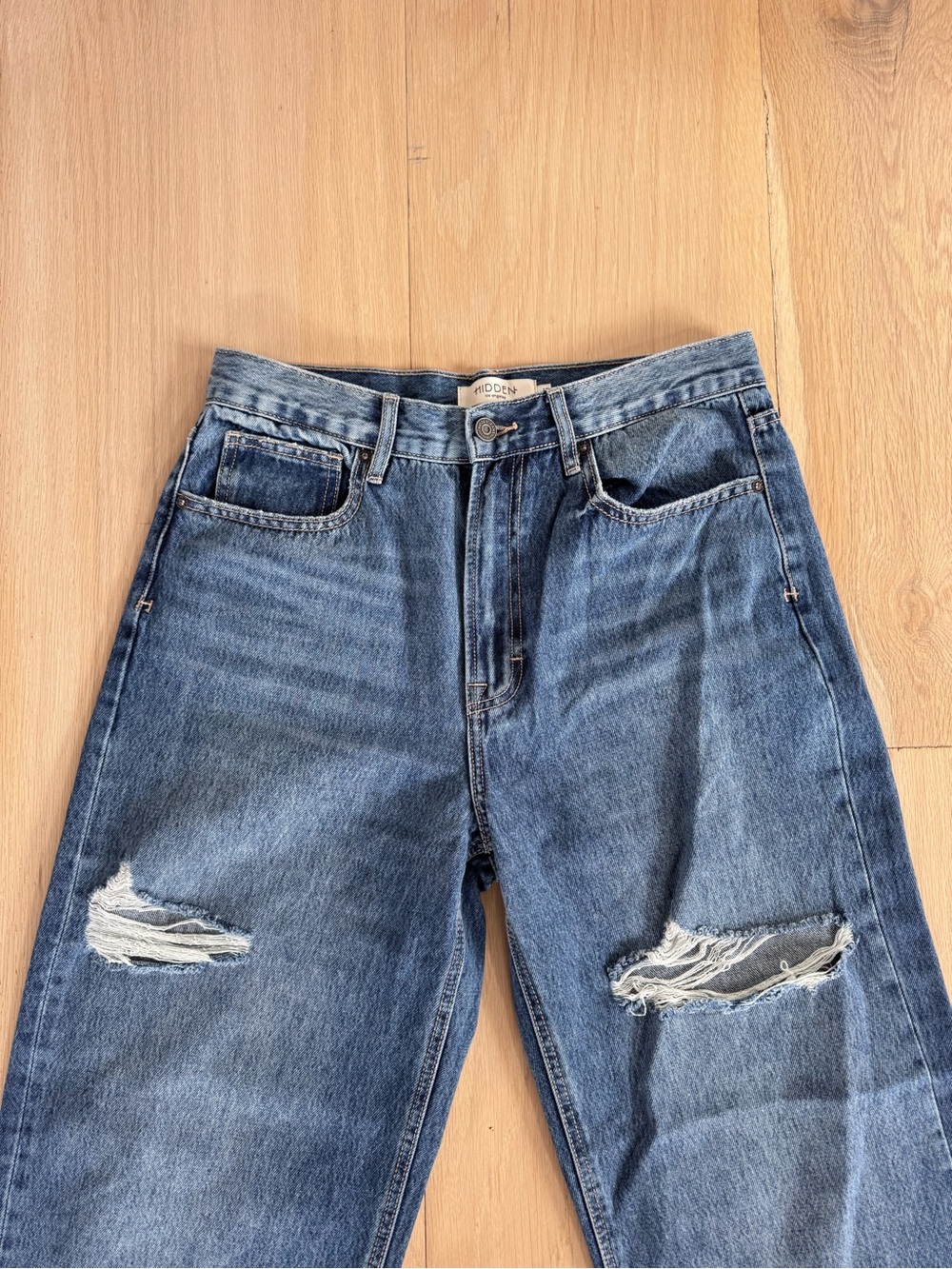 Hidden Jeans Alyx Highrise Baggy Jean Medium Dark Size 27 - Picture 3 of 8